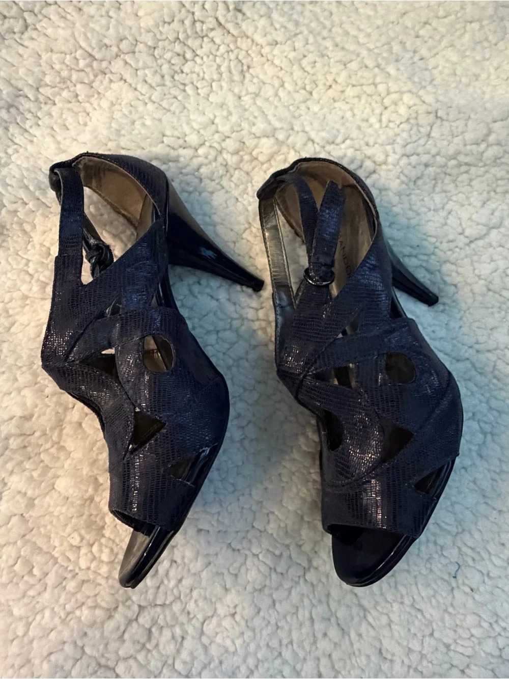Bandolino Navy Cutout Slingback Heels